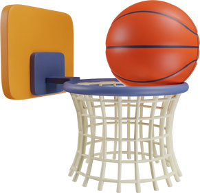 Basket Ball 3D Icon Education Object